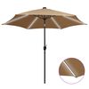 vidaXL Parasol ogrodowy z LED i aluminiowym słupkiem, 300 cm, taupe