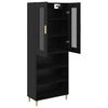 vidaXL Highboard Czarny Dąb 69,5 x 34 x 180 cm