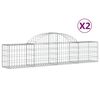 vidaXL Kosze gabionowe, 2 szt, 200x30x40/60 cm, galwanizowane żelazo