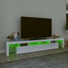 vidaXL Szafka pod TV z oświetleniem LED, biała, 230x36,5x40 cm