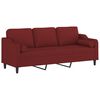 vidaXL 3-osobowa sofa wypoczynkowa z poduszkami, bordowa, 210 cm