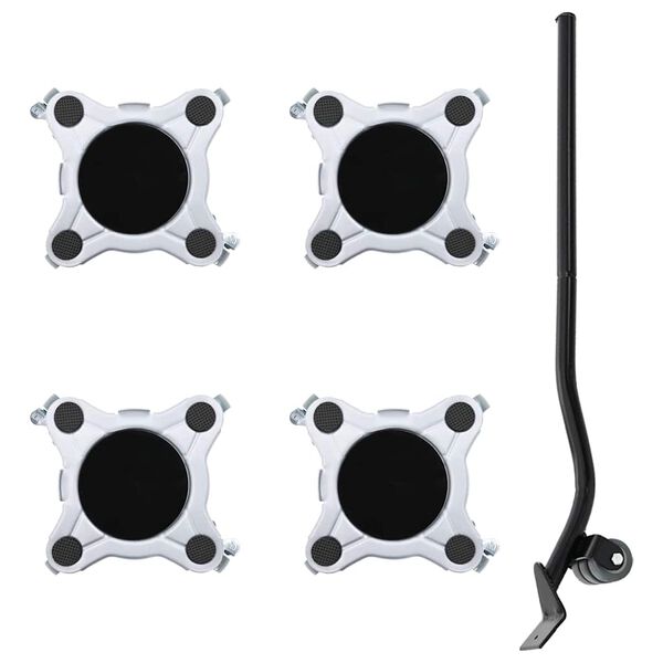 vidaXL Rolki meblowe 4 szt. z podnośnikiem 15,5x15,5x5,5 cm Stal 1000 kg