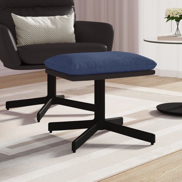 vidaXL Podnóżek, niebieski, 60x60x36 cm, tkanina i ekoskóra