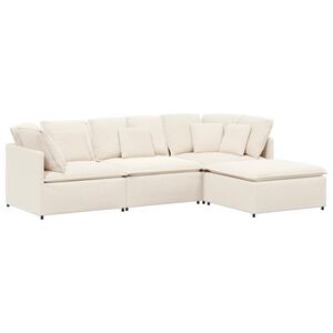 vidaXL Sofa modułowa z podn&oacute;żkiem i poduszkami Tkanina przypominająca