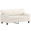 vidaXL 2-osobowa sofa z poduszkami, kremowa, 120 cm, sztuczna sk&oacute;ra
