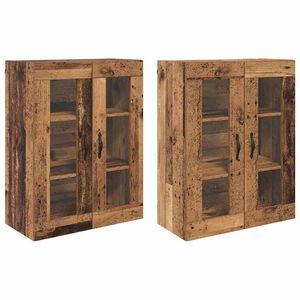vidaXL Szafki ścienne 2 szt. Stare drewno 69,5 x 34 x 90 cm