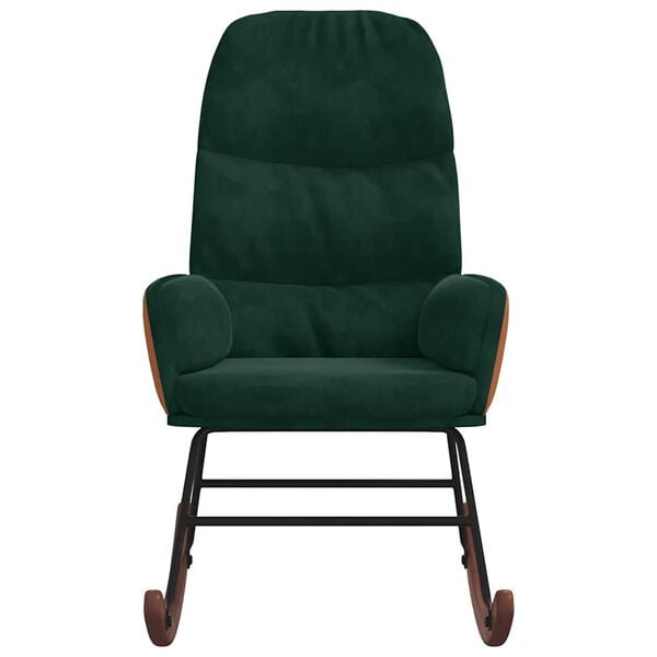 vidaXL Fotel bujany, ciemnozielony, tapicerowany aksamitem