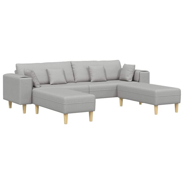 vidaXL Sofa z poduszką 3 pcs Szary chmur tkanina