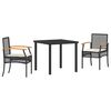 vidaXL Zestaw do jadalni w ogrodzie 7 pcs Beżowy i czarny rattan
