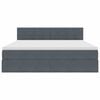vidaXL Ł&oacute;żko z miejscem na przechowywanie i LED Ciemnoszary Aksamit