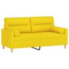 vidaXL 2-osobowa sofa z poduszkami, jasnoż&oacute;łta, 140 cm, tkanina