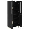 vidaXL Highboard Czarny Dąb 69,5 x 34 x 180 cm