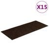 vidaXL Maty na schody samoprzylepne 15 szt. 60x25 cm Brązowe prostokątne