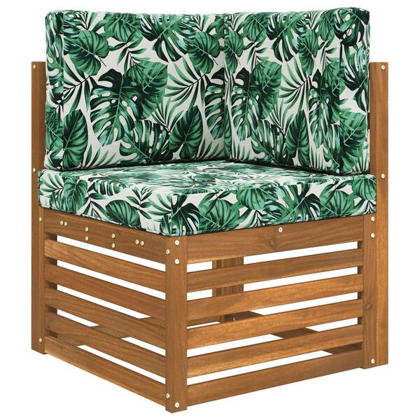 vidaXL Poduszka do sofy na zewnątrz 3 pcs Wz&oacute;r liścia Poliester