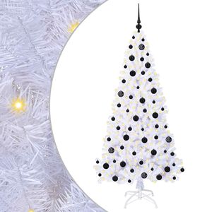 vidaXL Sztuczna choinka z 300 diodami LED Biały 180 cm PVC i stal
