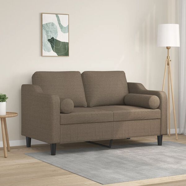 vidaXL 2-osobowa sofa wypoczynkowa z poduszkami, taupe, 120 cm
