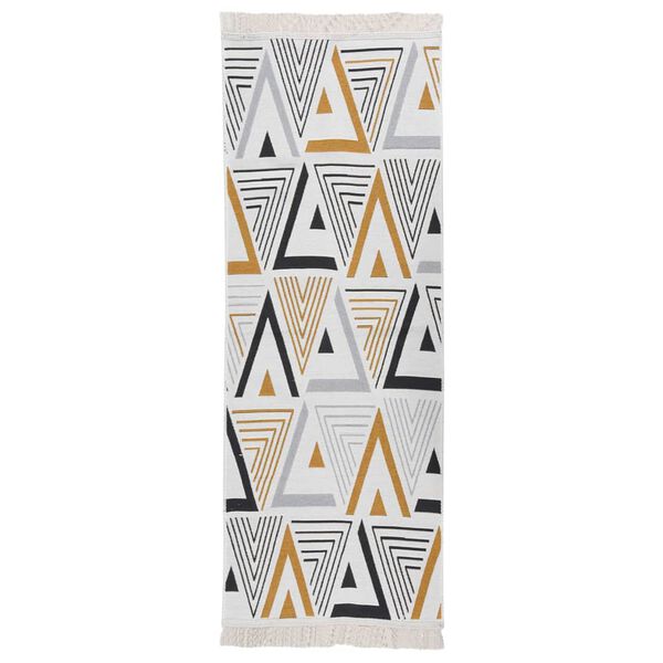 vidaXL Dywan, ż&oacute;łto-szary, 100x300 cm, bawełniany