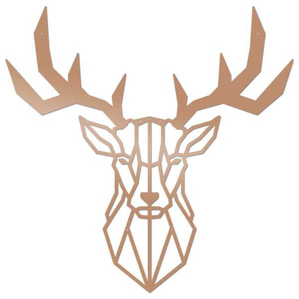 Homemania Dekoracja ścienna Deer, 51x51 cm, stalowa, miedziana