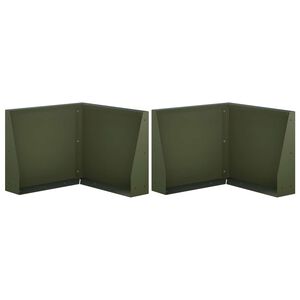 vidaXL Mur oporowy 2 szt. 50 x 50 x 30 cm Stal Oliwkowy zielony