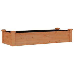 vidaXL Podwyższona rabata z wyści&oacute;łką, brązowa, 120x45x25 cm, jodła
