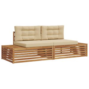 vidaXL Zestaw sof na zewnątrz Naturalny i Beżowy 203,5 x 83 x 73 cm