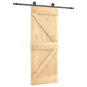 vidaXL Drzwi przesuwne 85 x 210 cm Lite Drewno Sosnowe (Nieobrobione)