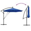 vidaXL Parasol plażowy Ze LED Lights Niebieski azur 294 x 294 x 248 cm