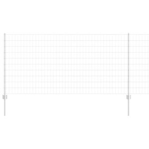 vidaXL Ogrodzenie z słupkiem Srebrny