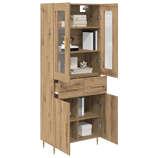vidaXL Highboard 2 pcs Dąb rzemieślniczy Materiał drewnopochodny