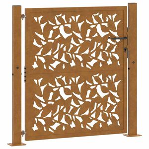 vidaXL Brama ogrodowa 100x100 cm Stal nierdzewna Wz&oacute;r liścia