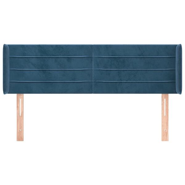 vidaXL Zagł&oacute;wek uszak, ciemnoniebieski, 147x16x78/88 cm, aksamit