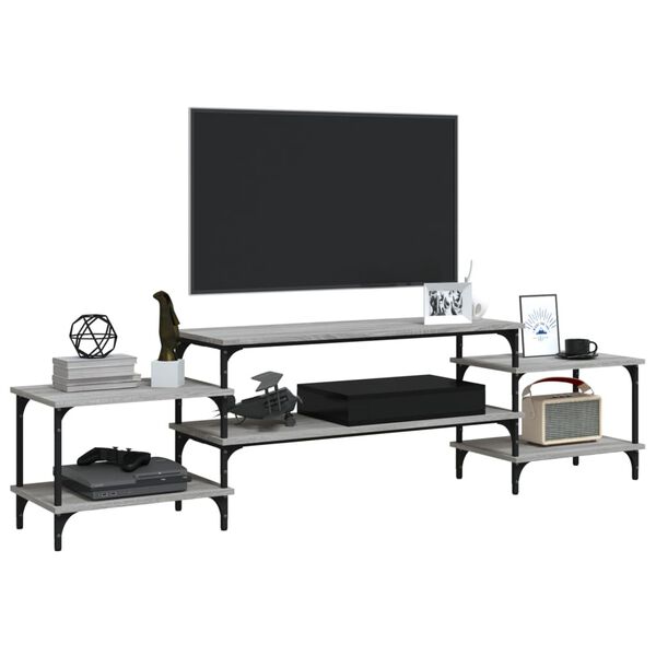 vidaXL Szafka pod TV, szary dąb sonoma, 197x35x52 cm