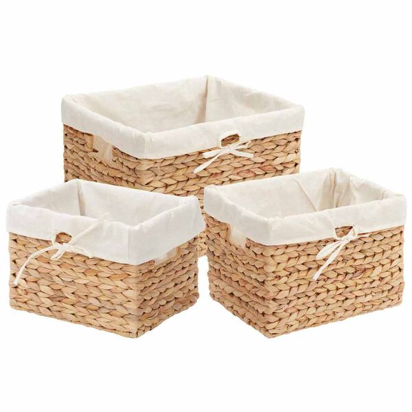 vidaXL Kosze do przechowywania 3 pcs Naturalny 35 x 30 x 25 cm