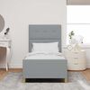 vidaXL Ramka łóżka Z zagłówkiem Jasnoszary 90 x 190 cm tkanina