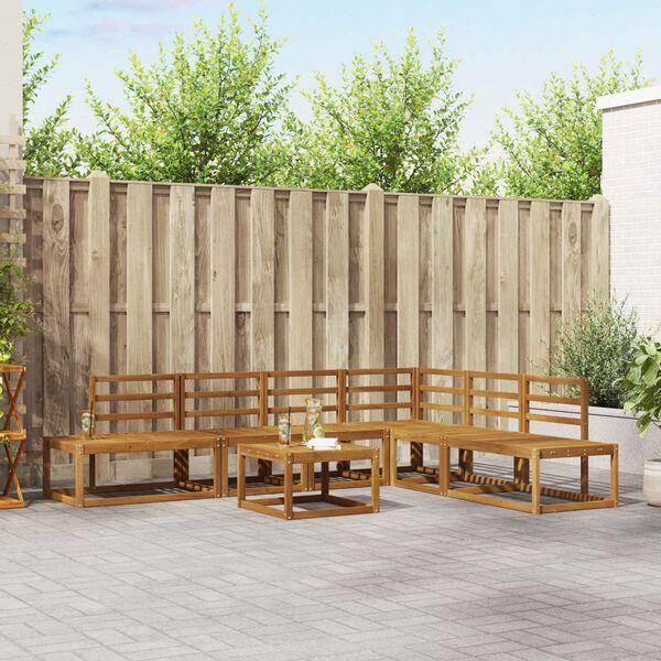 vidaXL Zestaw Sof 7 Sztuka Naturalny Lite Drewno Akacji