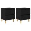 vidaXL Szafki na ł&oacute;żko z szufladą 2 pcs Czarny Dąb 40 x 35 x 50 cm
