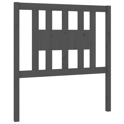 vidaXL Wezgłowie łóżka, szare, 96x4x100 cm, lite drewno sosnowe