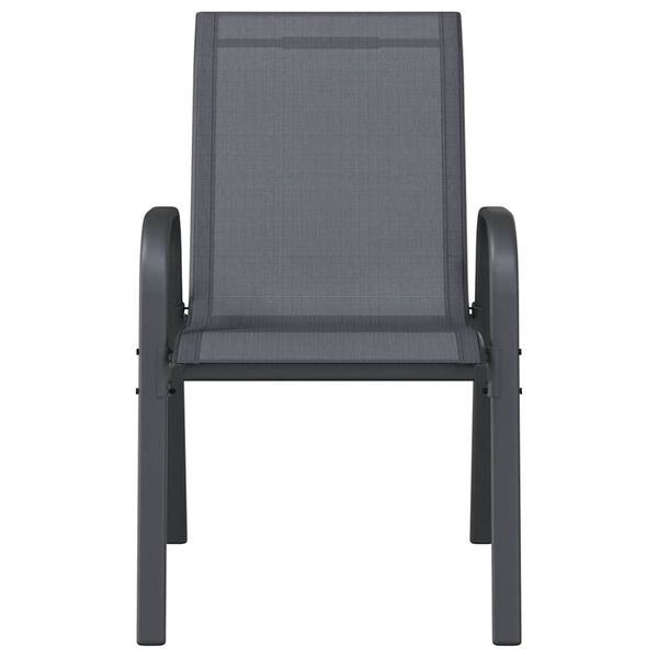 vidaXL Sztaplowane krzesła ogrodowe, 2 szt., szare, tworzywo textilene