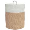 vidaXL Kosz do przechowywania, brązowo-biały, Ø38x46 cm, bawełna