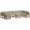 vidaXL Zestaw sof na zewnątrz 11 pcs Naturalny i Jasny Szary