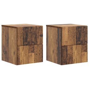 vidaXL Wisząca Szafka Nocna 2 pcs Stare drewno 33 x 34,5 x 40 cm