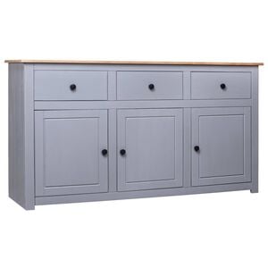 vidaXL Szafka, szara, 135x40x80 cm, lite drewno sosnowe, seria Panama