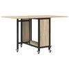 vidaXL Składany st&oacute;ł jadalny z k&oacute;łkami 130 x 80 x 76,5 cm stal PB