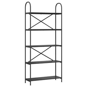 vidaXL P&oacute;łka na książki Czarny Dąb 80 x 30 x 183 cm