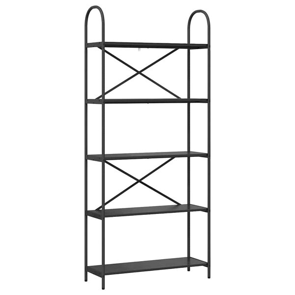 vidaXL P&oacute;łka na książki Czarny Dąb 80 x 30 x 183 cm