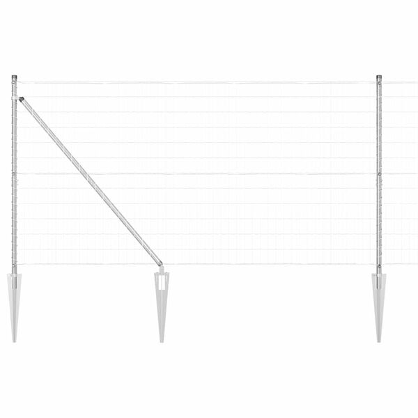 vidaXL Ogrodzenie z słupkiem Srebrny 1,2 x 10 m Stal