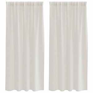 vidaXL Firany Voile 2 szt. Kremowy 175 x 140 cm Poliester