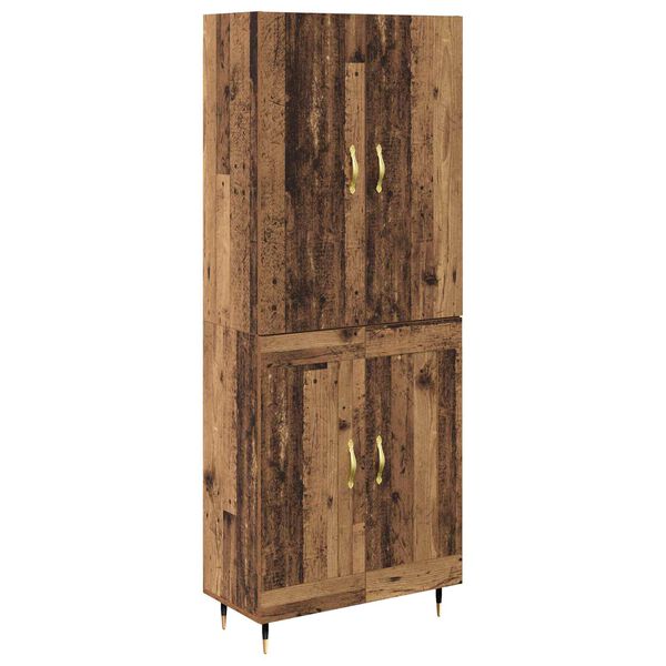 vidaXL Highboard Montowane na ścianie Stare drewno 69,5 x 34 x 180 cm
