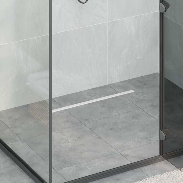 vidaXL 360&deg; Odpływ prysznicowy z cienkim modelem Srebrny 60 cm