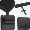 vidaXL Zestaw do jadalni w ogrodzie z poduszką 7 pcs Czarny polirattan